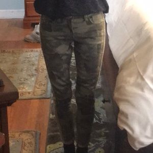 Zara z1975 denim in camo raw hem